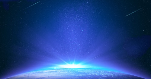 地球地平线 星空 蓝色科技背景图片