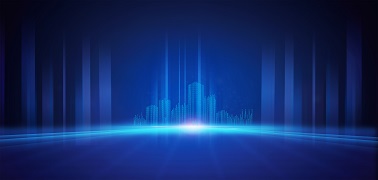 深蓝科技城市 地平线 科技光效 PPT封面背景图