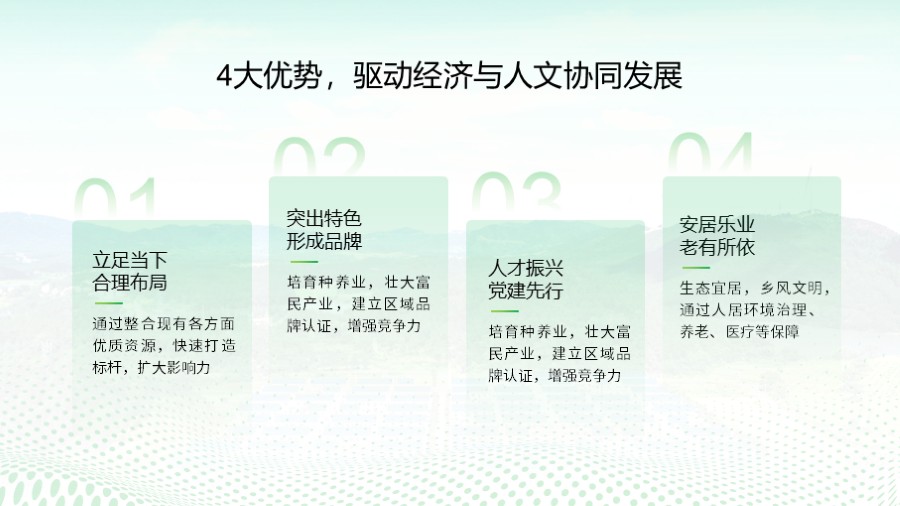 四段并列关系PPT图示
