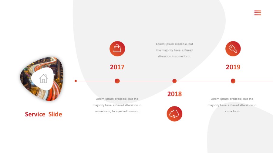 三项时间轴PPT图示