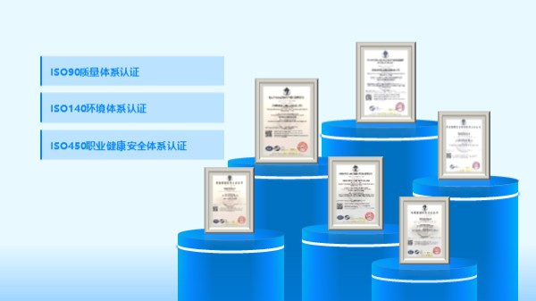 展台五项竖版ISO证书图文版式