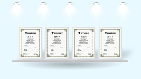 四张证书展示PPT版式