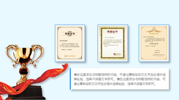 竖版荣誉证书PPT版式