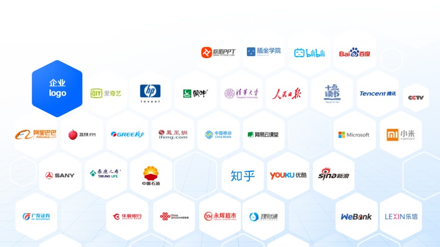 蜂窝六边形排版品牌logo板式