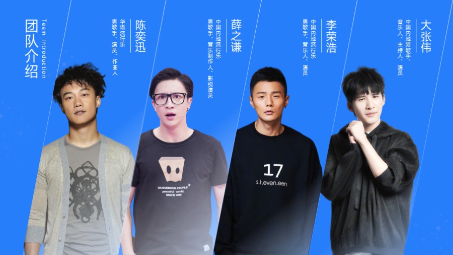 4人团队高管成员简介PPT板式