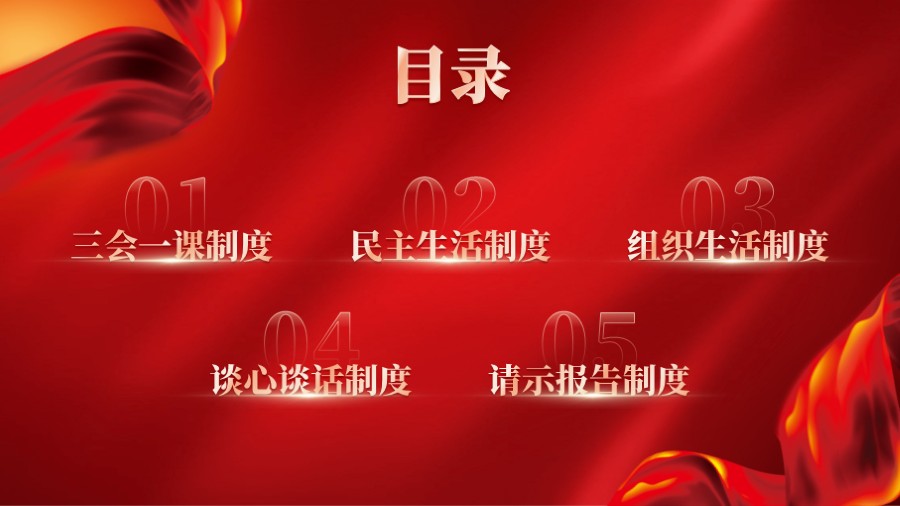 红色党建PPT目页