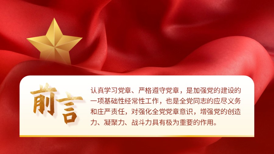 前言引用引言红色党建PPT板式