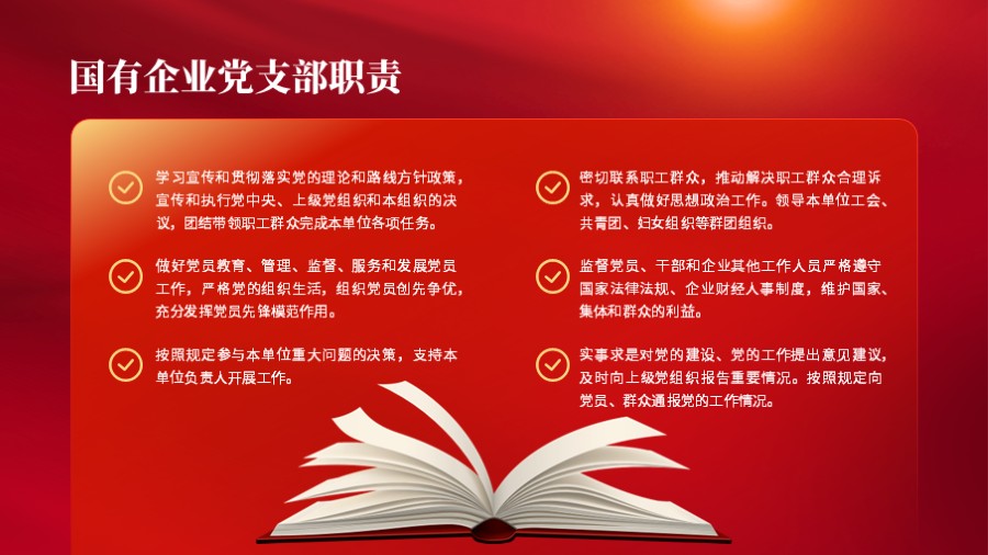 翻书六项并列 党建PPT板式