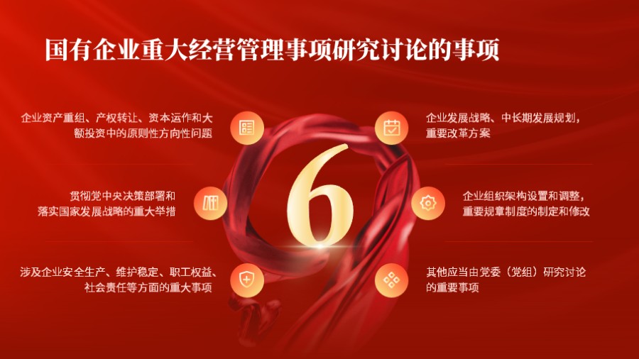 六项环绕党建PPT板式