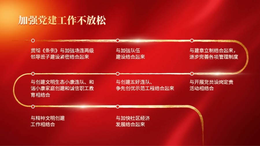 党建风八项流程步骤时间轴PPT板式