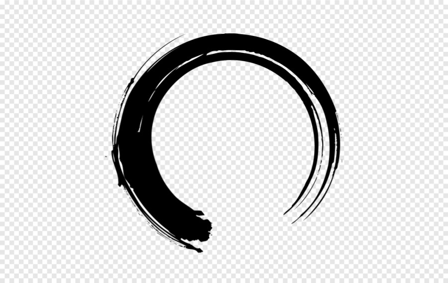 水墨毛笔笔刷龙行圆环