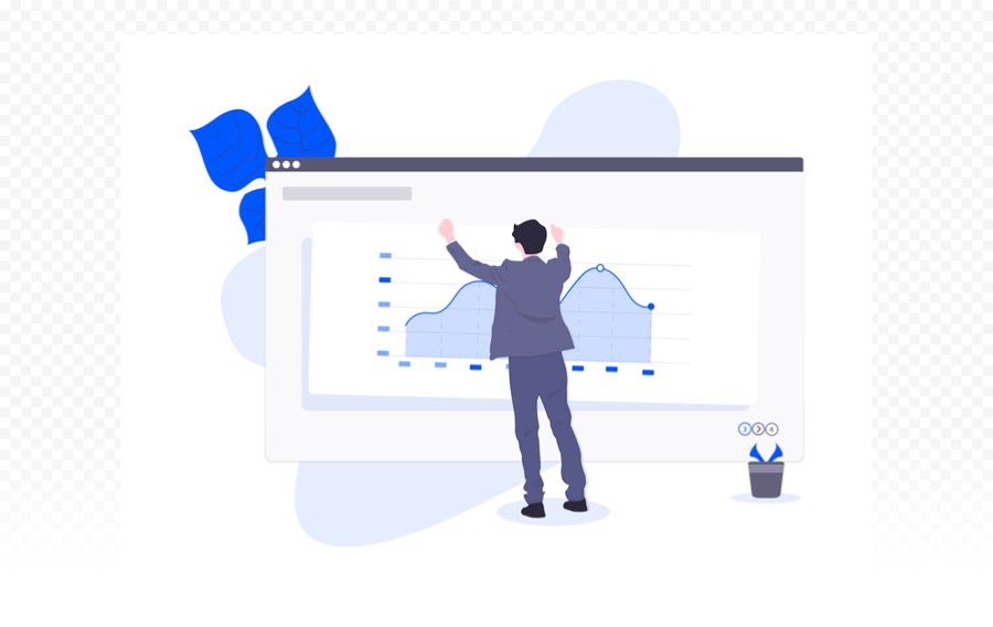 办公报表PPT插画