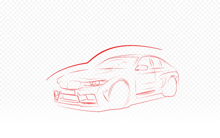 宝马BMW汽车手绘线图