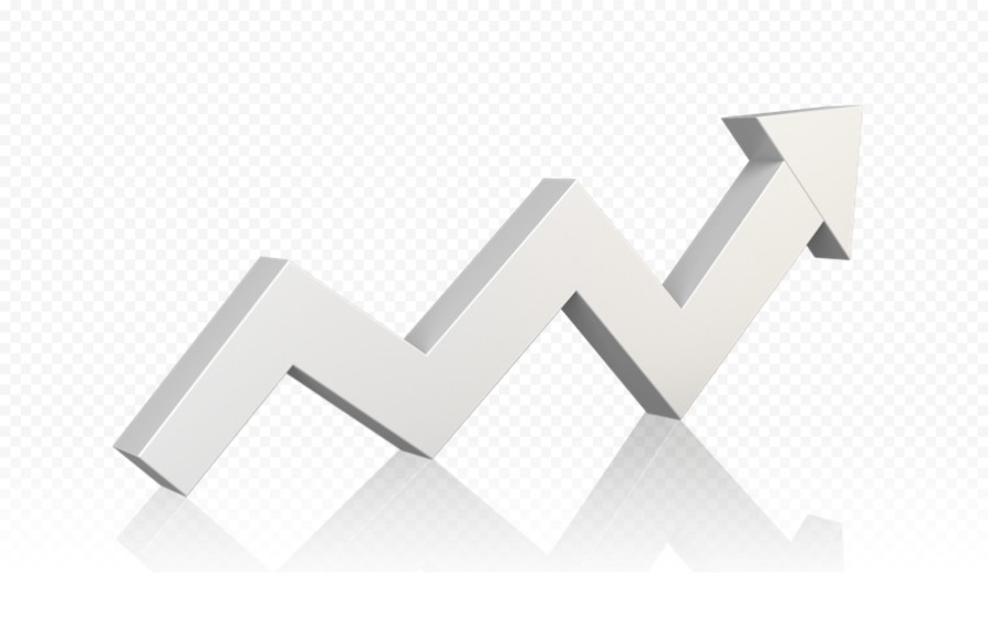 灰色折线增长箭头