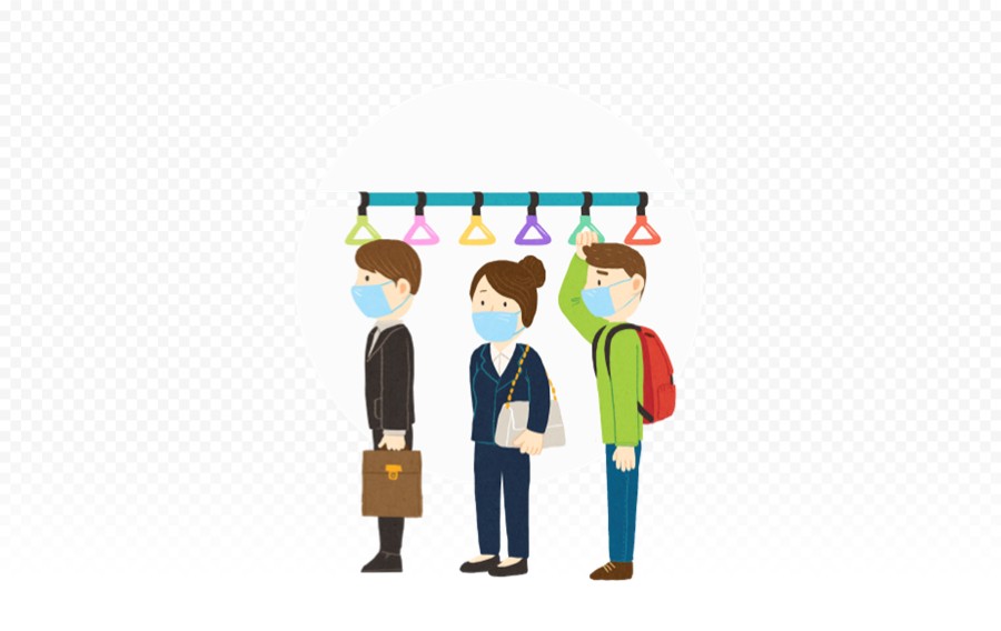 戴口罩乘地铁公交车