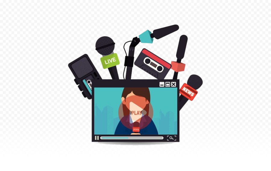 新闻采访直播卡通配图