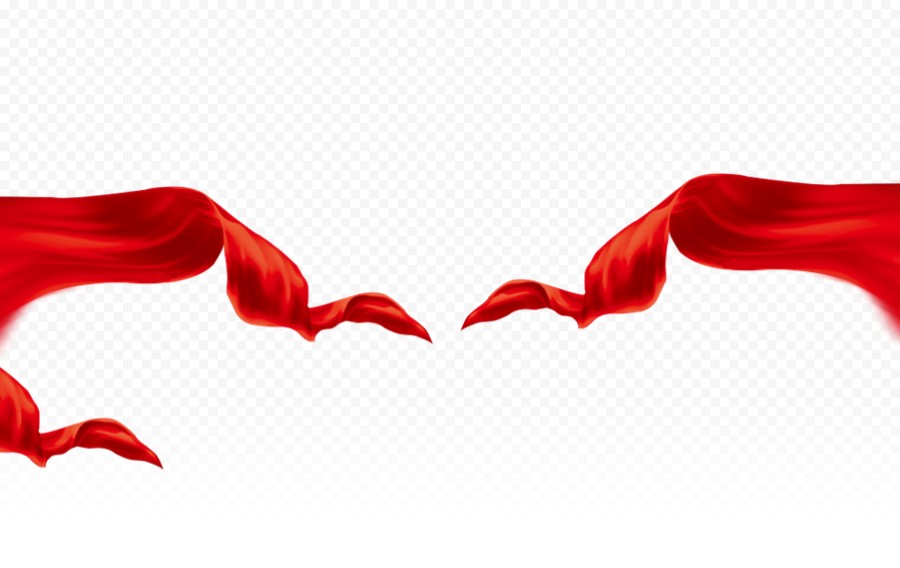 红丝绸飘带