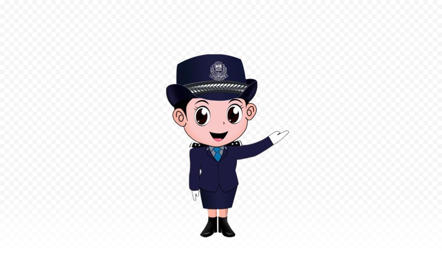 卡通女警察民警